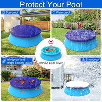 Couverture de piscine gonflable de 12 pieds pour piscines hors sol Intex, imperméable, anti-poussière, sans trous de drainage, empêche les feuilles et les débris