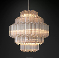 Lustre moderne de luxe, grands lustres ronds en forme de fleur de prunier, lustre en cristal à plusieurs niveaux, lustre en cristal LED