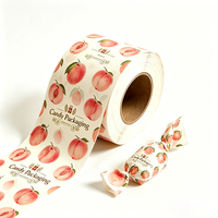 Fabricante Chino, MOQ Pequeño de 50 kg, Papel Encerado Impreso Personalizado para Envolver Dulces y Golosinas, Rollo de Film Retorcido