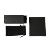 Boîte d'emballage en papier pour lunettes de soleil, personnalisée avec logo d'usine, luxe, populaire, noir et blanc, étui et sac pour lunettes de vue en stock