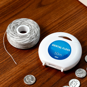 <span class=keywords><strong>Fil</strong></span> <span class=keywords><strong>dentaire</strong></span> ciré anti-déchirure avec fibres d'argent, <span class=keywords><strong>sans</strong></span> PFAS, au fluorure de menthe, pour dents sensibles, avec logo OEM - Product Image 6