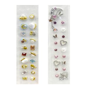 Sementes Auriculares de Cristal para Terapia Auricular, Joias de Cristal e Pedra Preciosa, Sementes Auriculares de Acupuntura, Adesivo Auricular com Elementos de Pérola, Lua, Margarida e Animais - Product Image 4