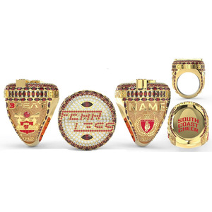 Anneaux MVP de championnat personnalisés plaqués or rose Alliage durable Récompenses du joueur le plus précieux pour les compétitions par équipe - Product Image 4