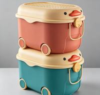 Coffre de rangement à roulettes pour enfants, grand bac de rangement domestique pour vêtements de bébé, collations, articles divers, organisateur quotidien pour chambre et salle de jeux
