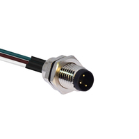 Conector Circular Personalizado Impermeable M8 IP67 de 3 Pines, Tipo A, para Montaje en Panel, Macho, Arnés de Cableado Plateado, Conector JST ZL ZLM8F4-S-M Niquelado