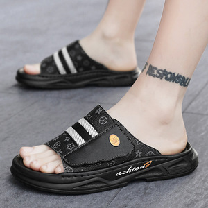 2026 new Designer fashion Slides slippers Open Toe <b>Rubber</b> Sole chunky soled Fashion Summer men's slide Slippers - Product Image 1