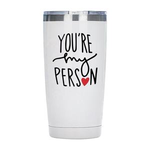 20OZ Stainless Steel Double Wall Tumbler <b>with</b> <b>Lid</b> <b>Travel</b> <b>Mug</b> Camping & Office Use Eco-Friendly Customized You're My Person - Product Image 3