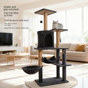 Arbre à chat multifonctionnel de qualité export, structure d'escalade stable pour <span class=keywords><strong>chats</strong></span> avec poteaux à gratter en sisal pour plusieurs <span class=keywords><strong>chats</strong></span> - Product Image 2