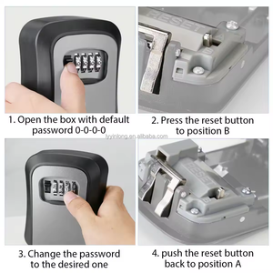 YL resistente alle intemperie, cassetta di sicurezza per chiave in plastica montata a 4 cifre, con combinazione di chiave per auto, di facile accesso per l'home Office - Product Image 3