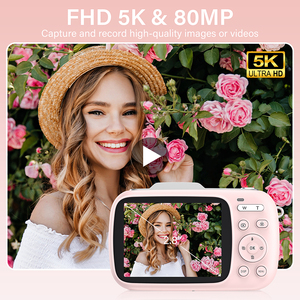 กล้องดิจิตอล5K การ์ด12ล้านพิกเซล1080P FHD Compact 18X ซูมดิจิตอลกล้อง vlogging แบบพกพาที่เรียบง่ายสำหรับนักเรียน - Product Image 2