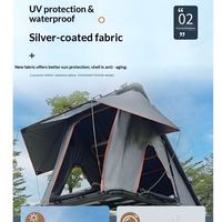 Tente de toit rigide en aluminium alvéolé, style triangulaire, avec vérins à gaz, résistante aux déchirures, en tissu Oxford, pour tout-terrain