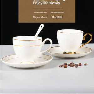 Ensemble <span class=keywords><strong>de</strong></span> tasses à café personnalisées avec logo, tasse en <span class=keywords><strong>porcelaine</strong></span> et soucoupe pour l'image <span class=keywords><strong>de</strong></span> marque hôtelière, approvisionnement en gros - Product Image 3