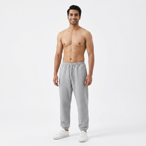 Pantalon de jogging pour homme en molleton français de luxe personnalisé, coupe droite, taille haute, coupe ample - Product Image 1