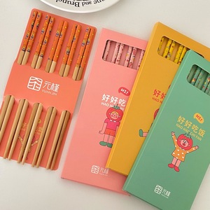 Palillos de bambú Yuanjin, caja de regalo de 5 pares, diseño de dibujos animados para adultos - Product Image 2