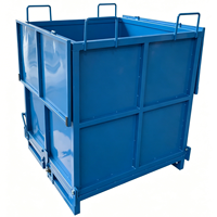 Conteneur en acier robuste pour déchets industriels, pliable, verrouillable, compatible avec les chariots élévateurs, avec couvercle, directement de l'usine