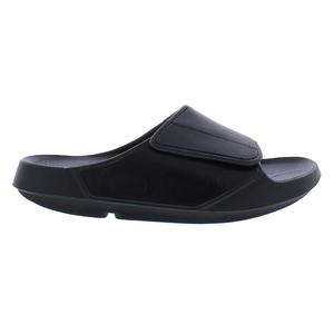 OOFOS OOahh Sandali Sportivi Flessibili Unisex con Punta Aperta, Nero Opaco, Lavabili in Lavatrice - Product Image 1
