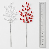Tige de fleur en perles acryliques multicolores, branche en cristal faite à la main pour arrangement de vase, décoration de mariage, fête, maison, vente en gros