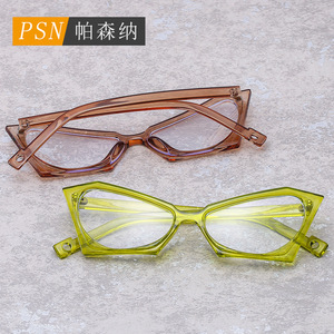 Psn Cat Eye <b>Eyeglasses</b> <b>Frames</b> Full Rim Anti Blue Light Unisex Geometric Design Lightweight 2023 - Product Image 1