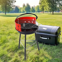 Mini gril de fumeur de charbon de bois Portable sans fumée barbecue rond en acier et en métal de fer pour le camping d'arrière-cour de jardin