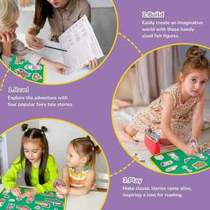 Ensemble de contes en flanelle écologique et durable « Les trois petits cochons », matériel éducatif pour les tout-petits d'âge préscolaire - Product Image 2