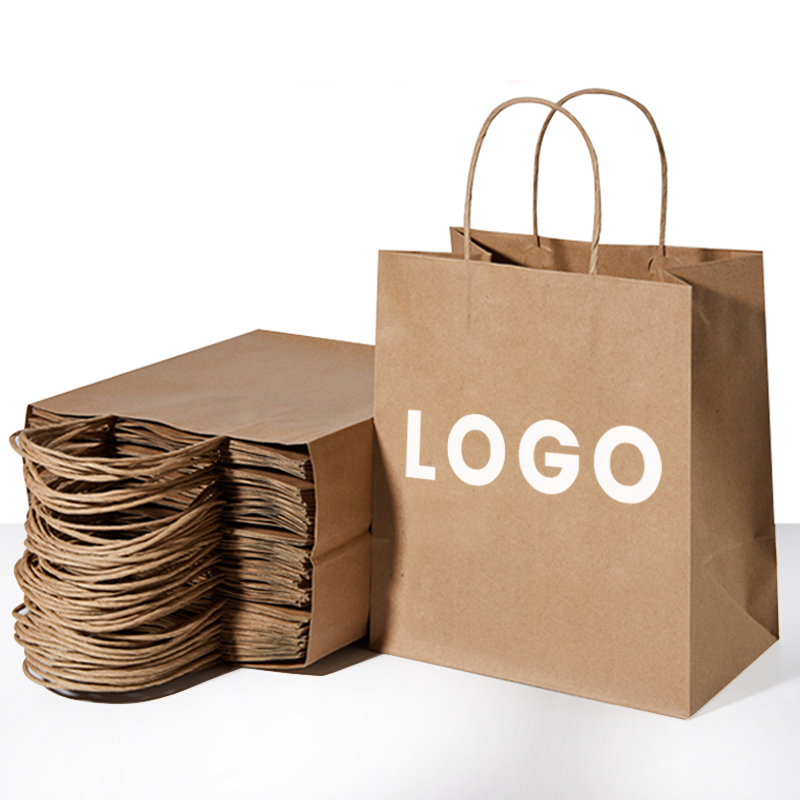 Wholesale Custom High-grade Recycled Materials Kraft Paper Bags Exhibition Hamburg Takeaway Supermarket Packaging Flexiloop