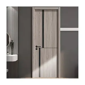 Pvc Full Solid Door With Cheap Price Bedroom WPC Doors For Houses Modern Interior Door Customization Waterproof Fiberglass MDF