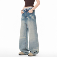 Jeans Américains à Jambes Larges - Design Ondulé Rétro - Pantalon Ample Style Urbain Robuste et Cool - Jeans Homme de Haute Qualité Designer