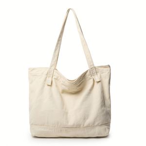 2026 New Arrival JapaneseStyle Ladies' Single Shoulder <b>Canvas</b> <b>Bags</b> <b>Large</b> Capacity Tote <b>Bags</b> Casual Solid Color Handbags - Product Image 2
