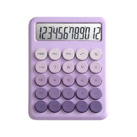 Kalkulator warna-warni berwarna permen desain tablet keyboard ringan nyaman portabel mini alat tulis hitungan matematika lucu