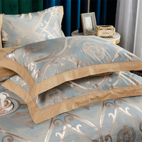 Coton européen personnalisé Satin Jacquard quatre pièces coton Double drap de lit housse de couette broderie literie housse de couette ensemble