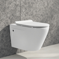 WC suspendu sans rebord en céramique pour salle de bain