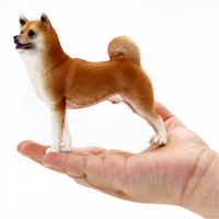 Figura de Shiba Inu amarilla ultra realista, Adorable pose sentada y piel de felpa, modelo coleccionable de mascotas de PVC Premium