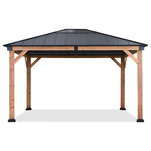 ABCCANOPY Patio extérieur 11x13 cadre en <span class=keywords><strong>bois</strong></span> jardin Gazebo à toit rigide avec crochet pour plafond Gazebo de patio en <span class=keywords><strong>bois</strong></span> massif Tonnelle de Jardin - Product Image 4