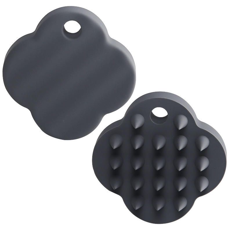 Dark gray-hair washing massage brush