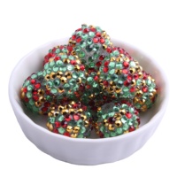 Vente en gros résine bleu clair vert Rose citron confettis strass perles boule pour la fabrication de bijoux collier 10MM à 20MM
