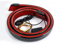 120cm Kohle faser Auto Trim Spoiler Strip Neue 12V Gummi Kofferraum Heck Dach Stoßstange Wing Lip Spoiler Warnung Rücklicht für Autos