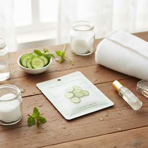 แผ่นมาส์กหน้าสูตรอ่อนโยน ชุ่มชื้น ป้องกันการแพ้ ปราศจากน้ำหอม สำหรับทุกสภาพผิว ด้วยไฮยาลูรอนิค แอซิด สารสกัดแตงกวา เซนเทลล่า และวิชชา - Product Image 3