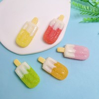 Nouvelle Collection : 100 Cabochons en Résine à Dos Plat, Motif Glace Sucrée Adorable, pour Scrapbooking, Bijoux, Artisanat et Décoration Estivale