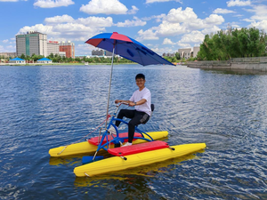 Bicicleta Acuática Doble Tandem para Ciclismo, Hidrobicicleta Flotante Recreativa, Triciclo de Doble Pedal de Plástico para Uso en Agua al Aire Libre - Product Image 2