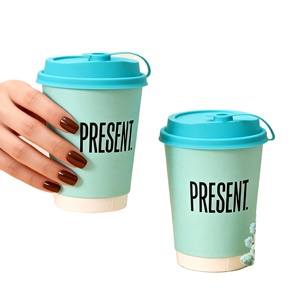 Disposable Custom Logo Double Wall Craft Paper <b>Cup</b> with Lids 8oz/12oz/16oz/200ml/24oz Eco-Friendly for Coffee & Boba Tea - Product Image 3