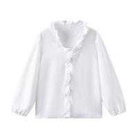 Chemisier à volants à manches longues pour femme, style européen et américain, nouvelle collection printemps/été, ODM toutes saisons
