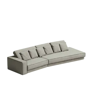 定制意大利高品质客厅沙发豆腐块异形转角超宽座椅磨砂布沙发