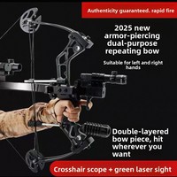 Nouvel Arc à Poulies TuYing 70 cm à 50 Coups avec Flèches et Billes d'Acier Haute Précision, Modèle Sniper pour Adultes