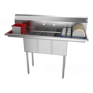 Lavello Compatto Salvaspazio in Acciaio Inox 304 <span class=keywords><strong>con</strong></span> Gocciolatoio a <span class=keywords><strong>Sbalzo</strong></span>, Lavello Multiuso per Caffetterie, Bar e Food Truck - Product Image 6