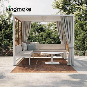 Meubles d'extérieur, chaise longue <span class=keywords><strong>de</strong></span> piscine, lit <span class=keywords><strong>de</strong></span> soleil <span class=keywords><strong>de</strong></span> patio, double chaise longue <span class=keywords><strong>avec</strong></span> couverture d'ombrage, lit <span class=keywords><strong>de</strong></span> jour <span class=keywords><strong>de</strong></span> <span class=keywords><strong>jardin</strong></span>, lit <span class=keywords><strong>de</strong></span> soleil en tissu d'aluminium, cabane d'extérieur - Product Image 2