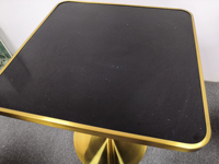 Base en acier inoxydable or brossé, meuble de Table en Quartz noir, rangement pour Restaurant, vin, bordure carrée, accessoire de salle à manger