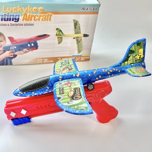 Luckykoo 2025 Novedad: Pistola de Juguete con Expulsión de Avión de Espuma con un Clic, Pistola de Juguete de Plástico y Aleación para Disparar Aviones Catapulta para Niños - Product Image 3