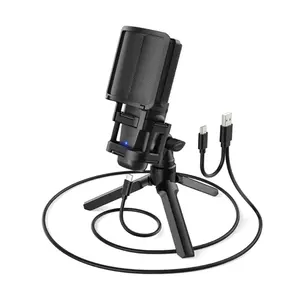 2024 New Arrival BKD-11 USB professional wired Gaming Microphone with Shock Mount Popular Filter and Tripod