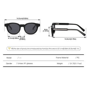 نظارات شمسية بالجملة نظارات شمسية رائجة بإطار دائري ، نظارات شمسية نسائية فاخرة كلاسيكية - Product Image 5