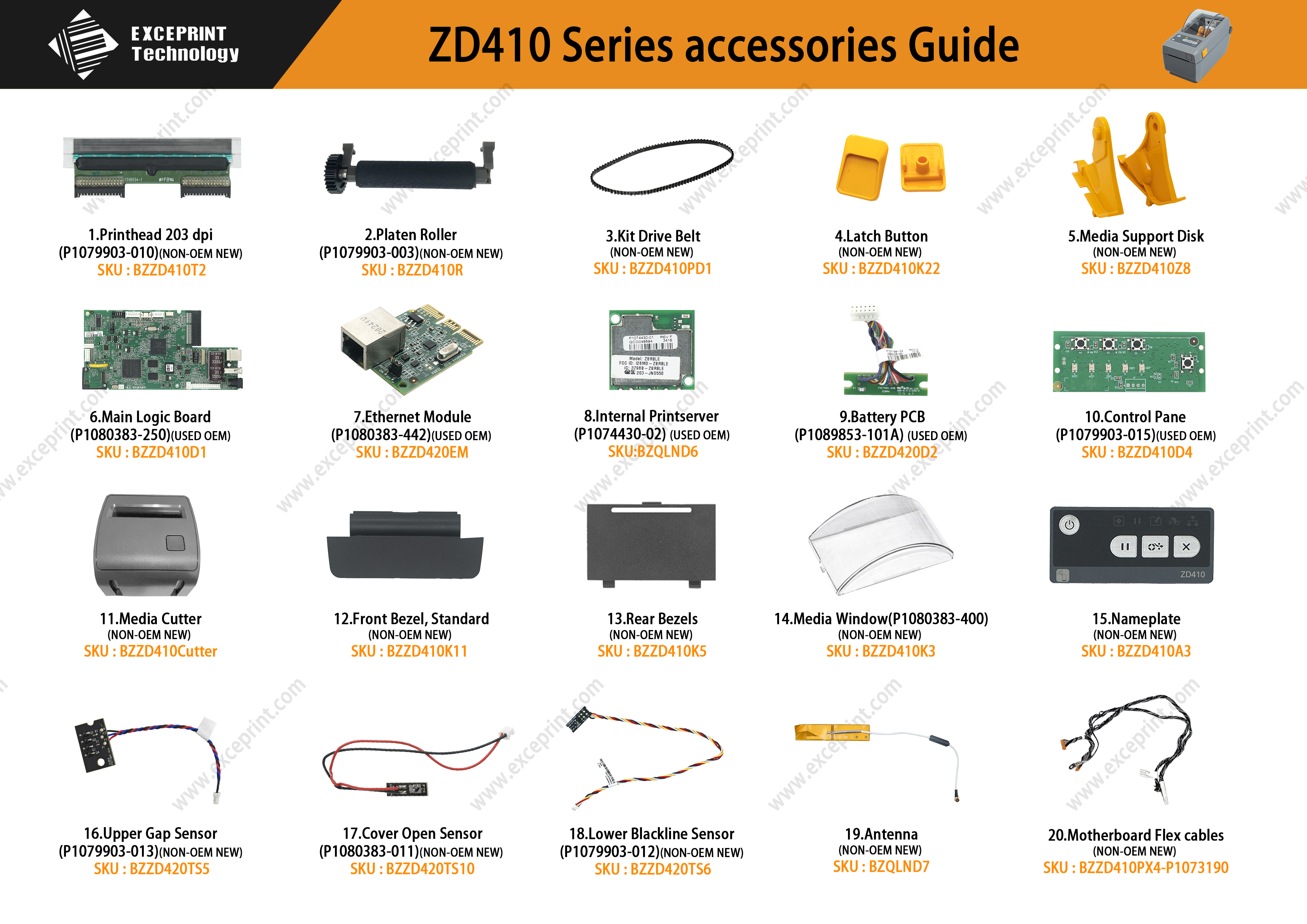 Zebra P1079903-040 Nameplate for ZD410 Printer - Reliable Zebra